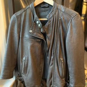 All Saints Leather Biker Jacket US2